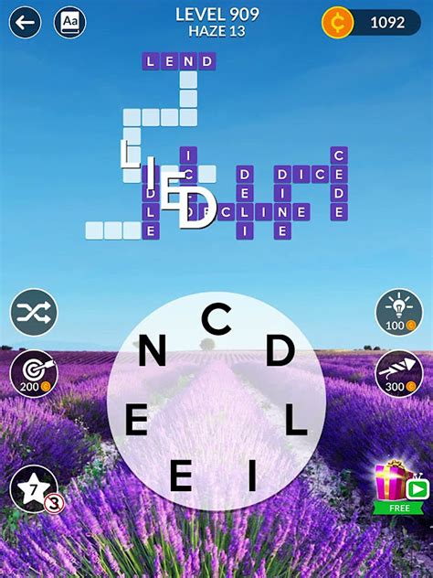 Wordscapes Level 909, Haze 13 .